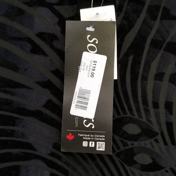 NWT Soft Works Black Velvet Top - Picture 3 of 5